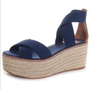 💙💙 Navy Tory Burch Espadrille Wedge Sandals 💙💙